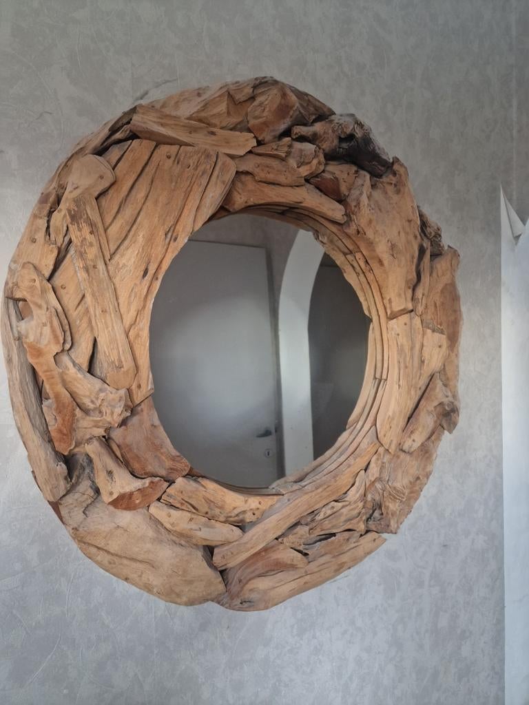 Teak spiegel, Huis en Inrichting, Woonaccessoires | Kransen, Ophalen