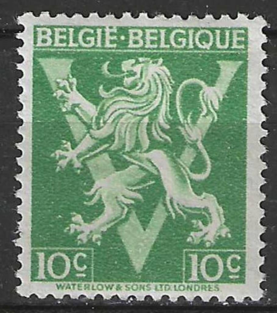 Belgique 1944 - Yvert/OBP 675A - Lion héraldique avec V (PF), Envoi, Non oblitéré, Neuf