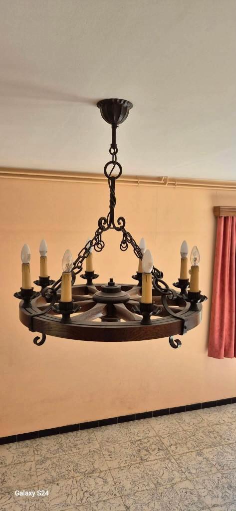 Lustre, Maison & Meubles, Lampes | Lustres, Utilisé, Bois, Métal, Enlèvement