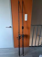 2 karperhengels Ultimate Adventure 11ft 3lbs + 2 molens, Watersport en Boten, Ophalen, Zo goed als nieuw, Complete set