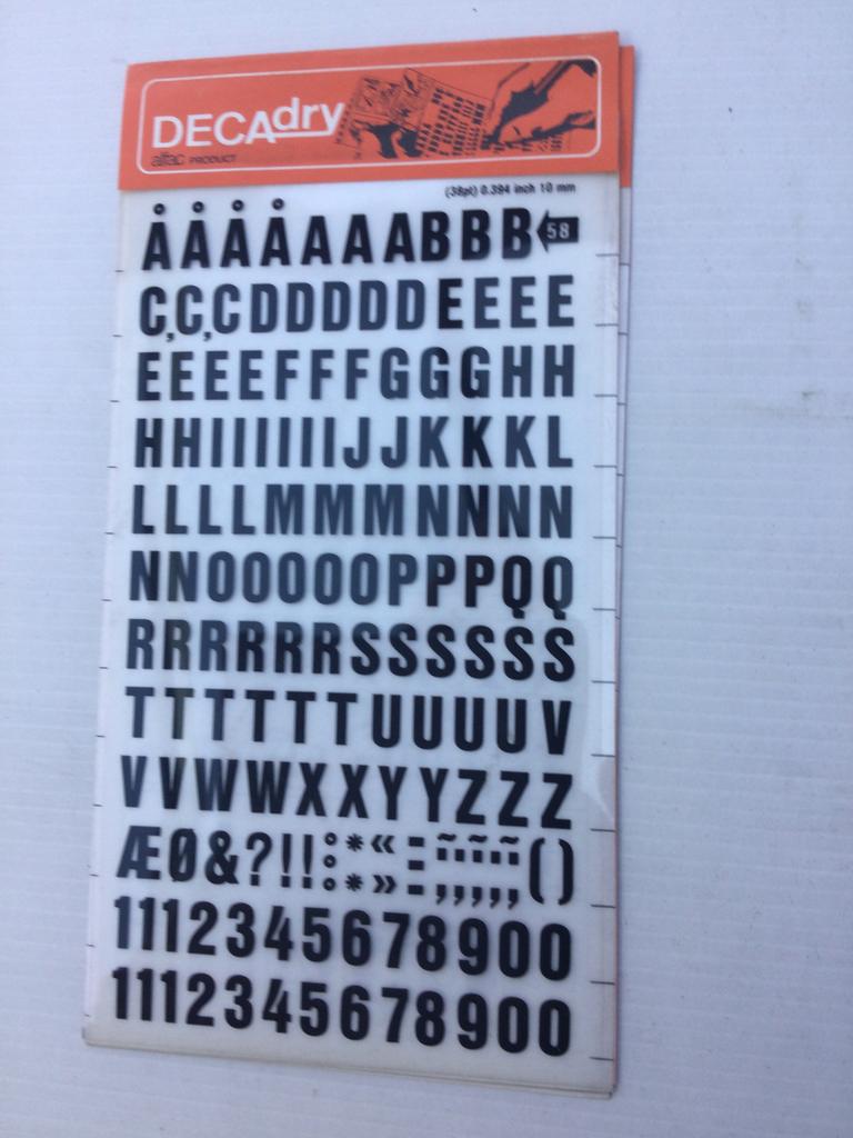 Decadry letters, Nieuw