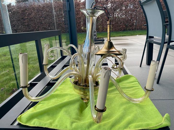 Vintage kroonluchter stijl van Murano of Boheems glas, Antiek en Kunst, Antiek | Glaswerk en Kristal, Ophalen