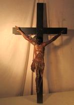 Magnifique crucifix en bois ancien - 80 cm, Antiquités & Art, Enlèvement ou Envoi