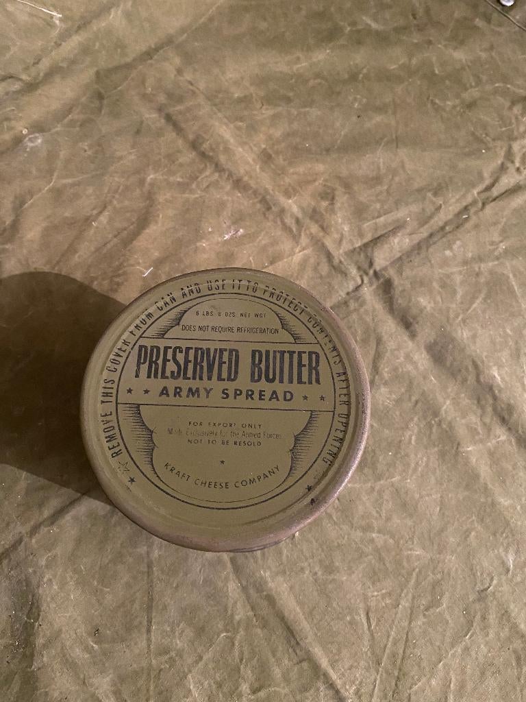 PRESERVED BUTTER ARMY SPREAD - US WW2 - BOITE METALLIQUE, Collections, Enlèvement ou Envoi, Armée de terre, Autres types