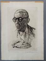 Gustaaf de Bruyne - ets - portret van etser Dirk Baksteen, Ophalen of Verzenden