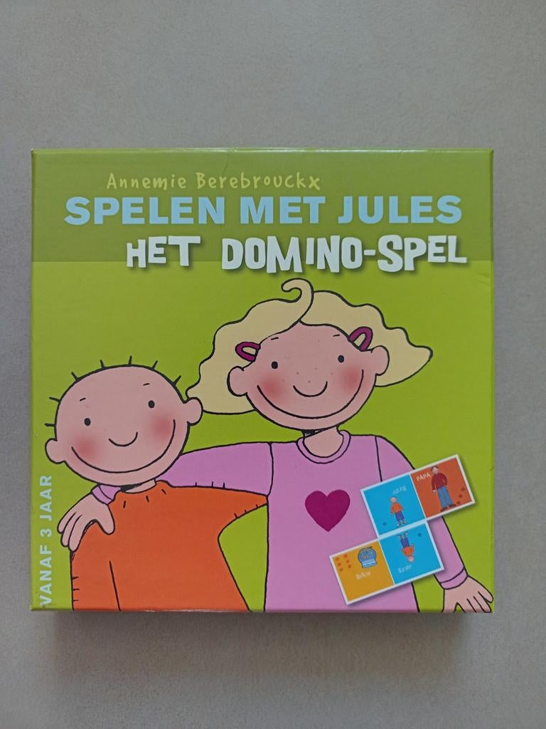 Spelen met Jules: het domino-spel., Hobby en Vrije tijd, Gezelschapsspellen | Overige, Drie of vier spelers, Ophalen of Verzenden