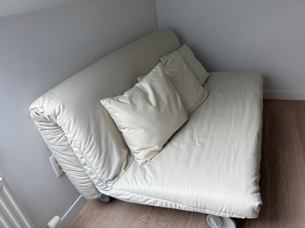 Ikea slaapbank, Ophalen, Beige, 140 cm, Zo goed als nieuw