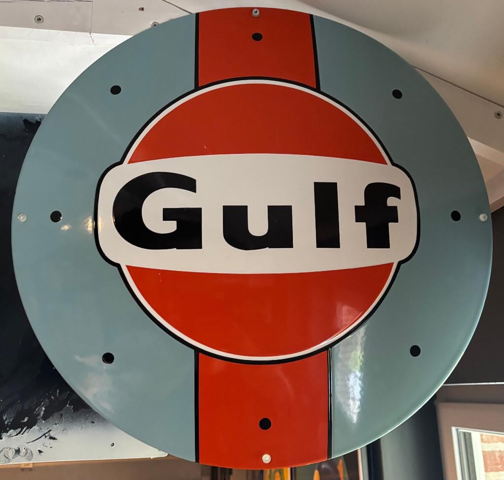 emaille reclamebord gulf, Ophalen of Verzenden, Nieuw, Reclamebord