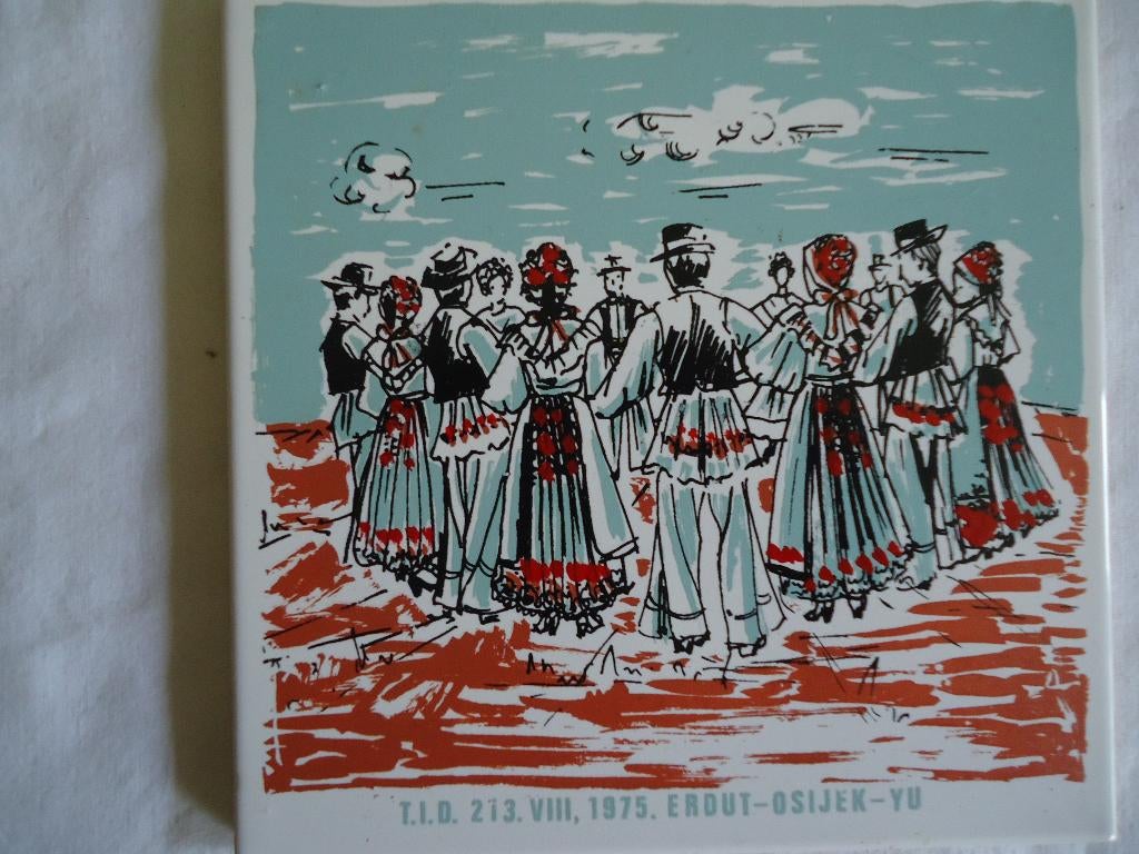 Yougoslavie 1975 Erdut Osijek Yu carrelage vintage rétro dec, Antiquités & Art, Enlèvement ou Envoi