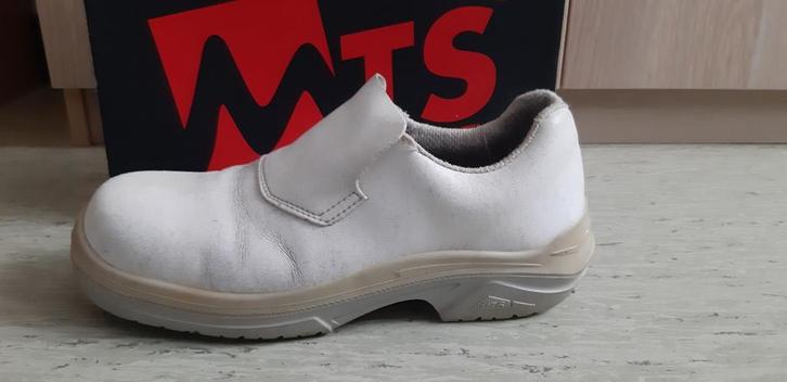 Witte lederen veiligheidsschoenen maat 44 merk MTS, Kleding | Heren, Schoenen, Wit, Ophalen