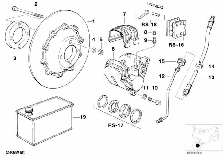 BMW R80 R100 boutenset remschijven vooraan, Motoren, Onderdelen | BMW, Nieuw, Ophalen