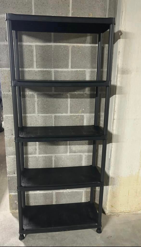 Garagerek 5 legplanken – 177 cm – kunststof – opbergrek, Ophalen, Gebruikt