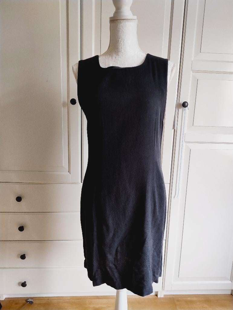 Robe en lin.noire gris foncé taille 40, Maat 38/40 (M), Ophalen of Verzenden, Grijs, Gedragen