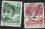 2 Postzegels Griekenland 1913 Het nieuwe Griekenland, Enlèvement ou Envoi, Grèce, Affranchi