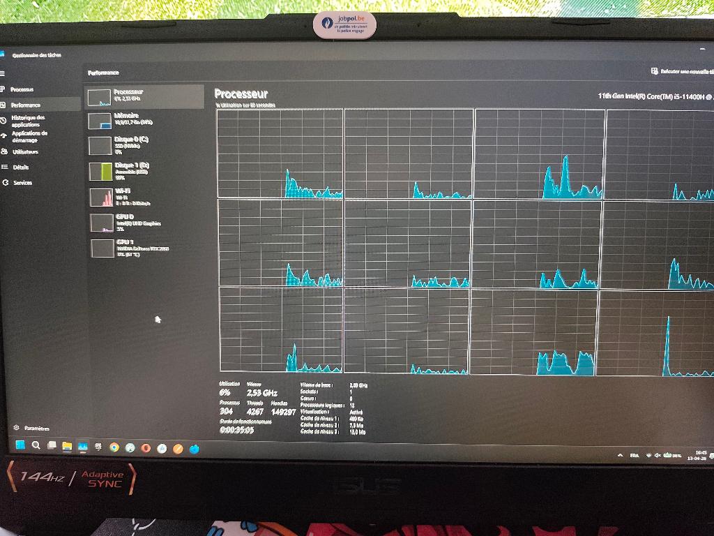 Asus tuf f15 FX506H, Informatique & Logiciels, Ordinateurs portables Windows, Comme neuf, 15 pouces, SSD, 3 à 4 Ghz, 32 GB, Azerty