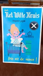 karton reclamebord pijnstiller het Witte Kruis ca 1958, Ophalen of Verzenden, Zo goed als nieuw, Reclamebord