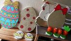 Déco de Pâques "frigolide œufs plumes...", Hobby & Loisirs créatifs, Enlèvement, Utilisé, Article de fête