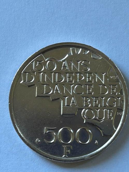 500 fr - 150 jaar Belgische onafhankelijkheid 1980, Postzegels en Munten, Munten | België, Losse munt, Verzilverd, Ophalen of Verzenden