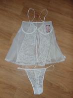 Setje in kant maat L/XL nieuw, Kleding | Dames, Ondergoed en Lingerie, Ophalen of Verzenden, Wit, Setje