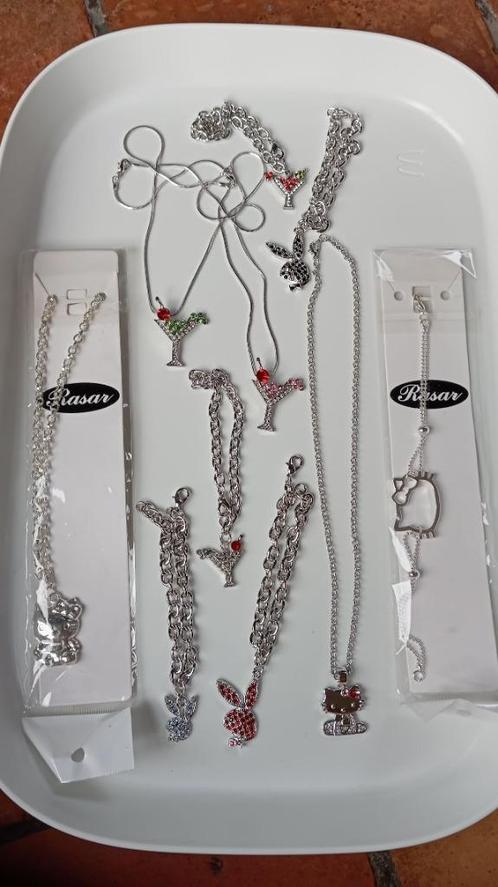 Playboy Bunny / Martini / Hello Kitty sieraden, Handtassen en Accessoires, Armbanden, Nieuw, Staal, Zilver, Met strass, Ophalen of Verzenden