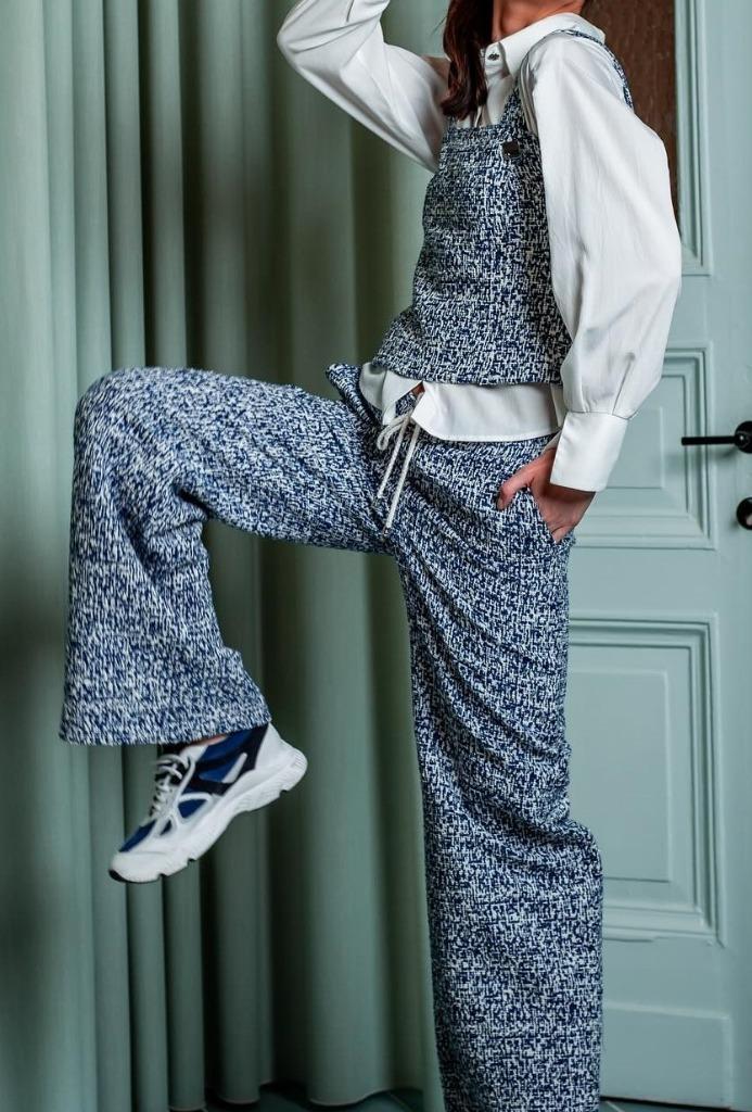 Caroline Biss prachtige set (broek+top) - nieuw, Kleding | Dames, Broeken en Pantalons, Nieuw, Maat 38/40 (M), Blauw, Verzenden