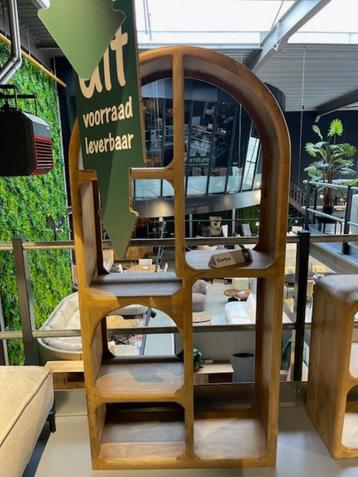 Boekenkast ROND tropisch hardhout 86 cm breed voorraad, Neuf, Vakkenkasten ROND tropisch hardhout 86cm breed voorraad, 25 à 50 cm