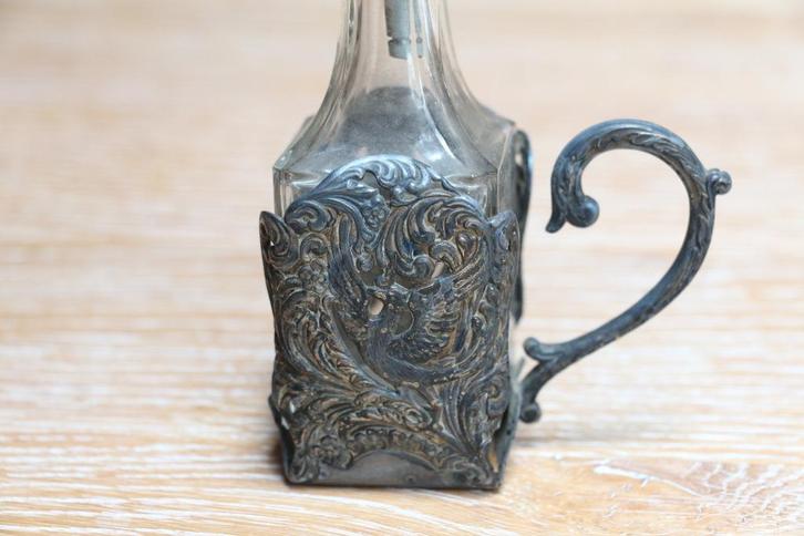prachtig verzilverd flessenhoudertje uit 1950, Gero90, Antiek en Kunst, Antiek | Zilver en Goud, Zilver, Ophalen of Verzenden