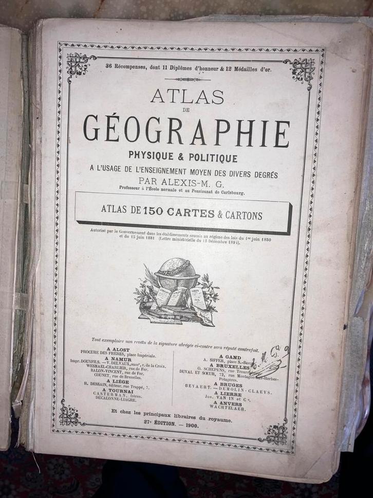Atlas de Géographie – Alexis M.G., 1900, Antiek en Kunst, Antiek | Boeken en Manuscripten, Ophalen of Verzenden