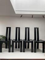 Set 4 stoelen Pietro Constantini post modern 80s design, Hout, Zwart, Ophalen