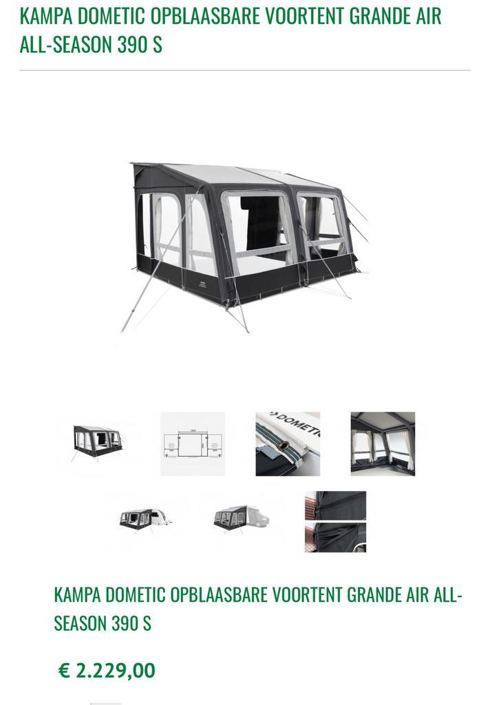 Auvent gonflable dometic 390S ALL SEASON, Caravanes & Camping, Tentes, Comme neuf, Enlèvement