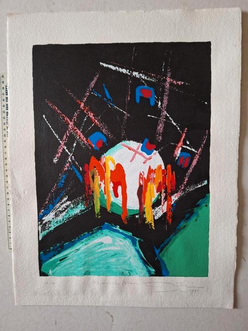 Prachtige zeefdruk Gerard Bijnens "Kosmische tekens" 1991, Antiek en Kunst, Kunst | Litho's en Zeefdrukken, Ophalen of Verzenden