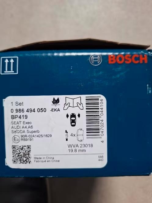 bosch remblokken VA 0986494050, Autos : Pièces & Accessoires, Freins & Transmission, Audi, Seat, Volkswagen, Skoda, Neuf, Enlèvement ou Envoi
