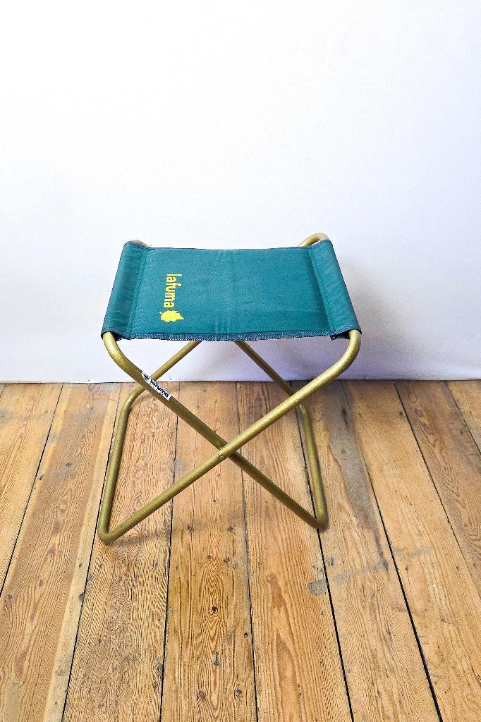 Opvouwbare kruk - LAFUMA - canvas en goudkleurig metaal, Caravans en Kamperen, Kampeermeubelen, Zo goed als nieuw, Ophalen of Verzenden
