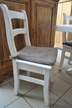 6 witte massieve grenen stoelen, Wit, Ophalen of Verzenden, Zo goed als nieuw, Vijf, Zes of meer stoelen