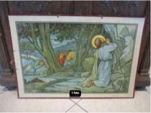 Belle photo de la vieille école - Le Christ prie Dieu le Pèr, Antiquités & Art, Antiquités | Cartes scolaires, Autres thèmes, Enlèvement ou Envoi