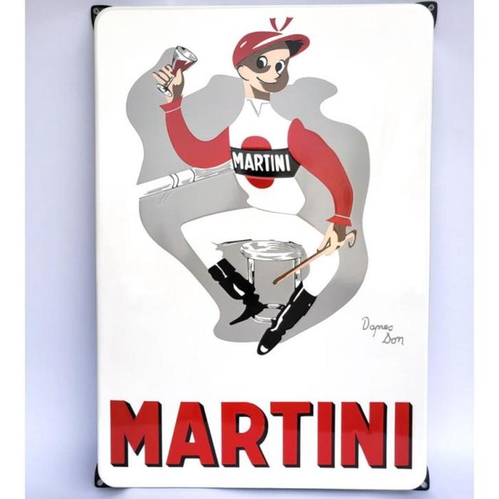 Martini Jockey emaillen reclame bord retro decoratie borden, Verzamelen, Merken en Reclamevoorwerpen, Zo goed als nieuw, Reclamebord