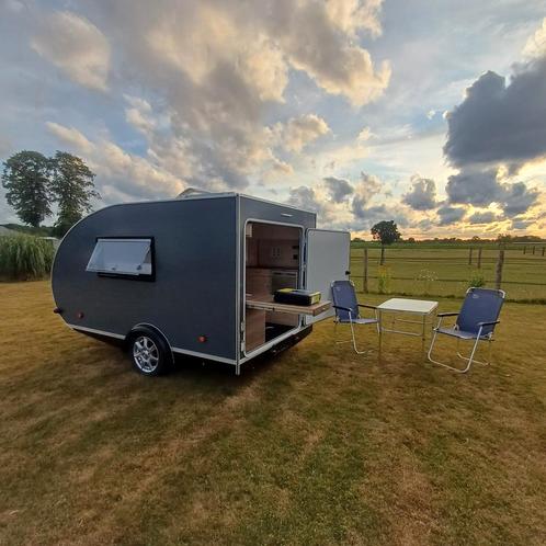 Nieuwe Teardrop minicaravan full option hoogte 197cm, Caravans en Kamperen, Caravans, Particulier, tot en met 2, 500 - 750 kg