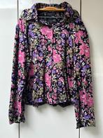 Zwarte blouse met bloemenprint - Maat 40, Maat 38/40 (M), Sans marque, Zwart, Ophalen of Verzenden