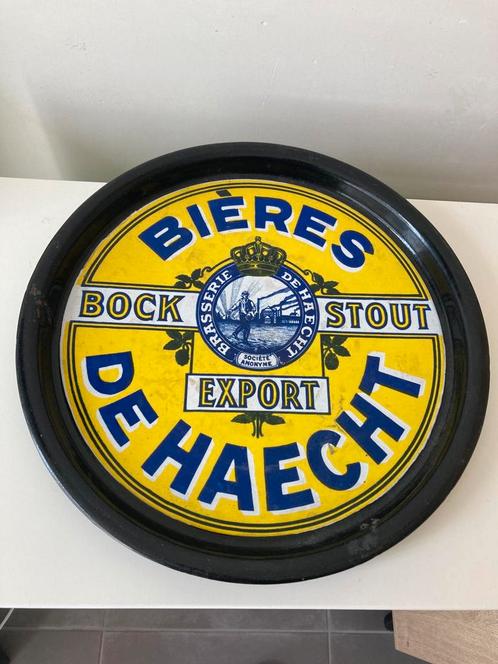 Bières De Haecht emaille plateau, Verzamelen, Biermerken, Gebruikt, Ophalen of Verzenden