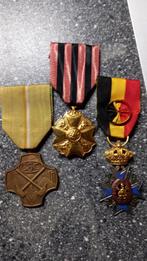 3 Décorations Belges ., Armée de terre, Enlèvement ou Envoi, Ruban, Médaille ou Ailes