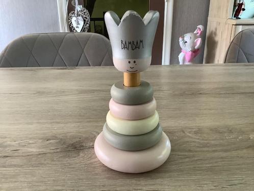 Houten ringen toren (18 cm), Kinderen en Baby's, Speelgoed | Educatief en Creatief, Gebruikt, Puzzelen, Ontdekken, Ophalen of Verzenden