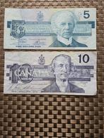 5 , 10 dollars Canada set 1986,1989 jaar, Postzegels en Munten, Bankbiljetten | Amerika, Ophalen of Verzenden, Noord-Amerika, Setje