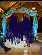 Ceremonieboog / backdrop wit met doeken en bloemenslingers, Ophalen, Gebruikt, Feestartikel