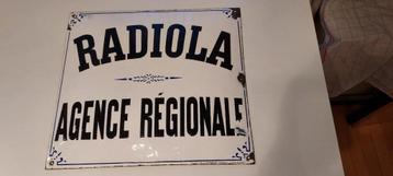 zeldzaam emaille bord "Radiola, agence régionale" '30 disponible aux enchères