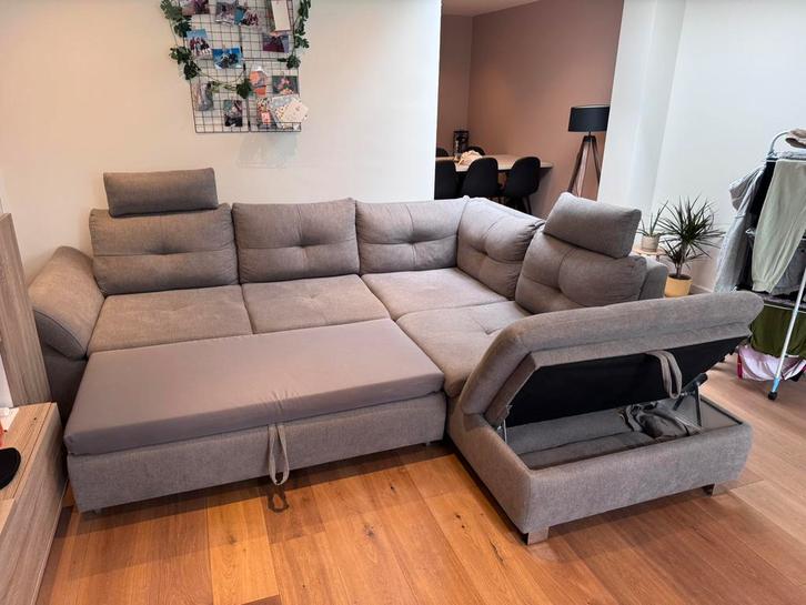 Hoekzetel / slaapbank, Huis en Inrichting, Zetels | Complete zithoeken, Zo goed als nieuw, Ophalen