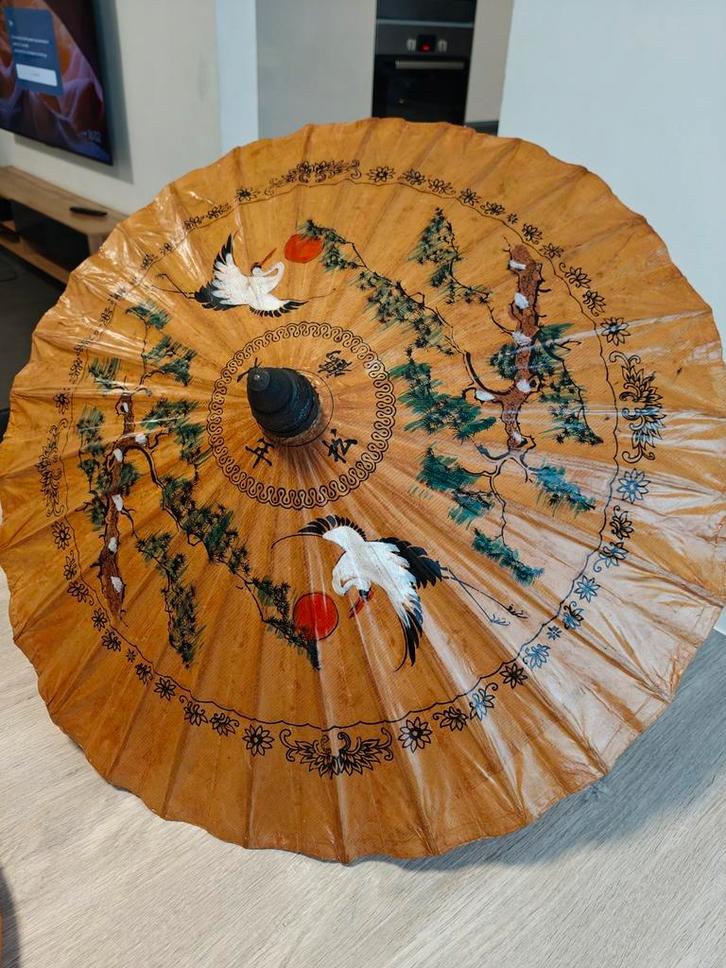 Japanse rijstpapierparasol.Jaren 60, Handtassen en Accessoires, Paraplu's, Zo goed als nieuw, Ophalen of Verzenden