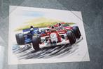 lot 2 poster affiche F1 Marlboro McLaren Mercedes, Ophalen of Verzenden, Zo goed als nieuw, Auto's