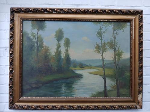 Landschap met rivier, Antiek en Kunst, Kunst | Schilderijen | Klassiek, Ophalen