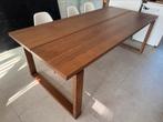 Mooie grote eiken-houten tafel 220 x 100 cm ikea Morbylanga, Huis en Inrichting, Ophalen, Gebruikt, Hedendaags tijdloos strak