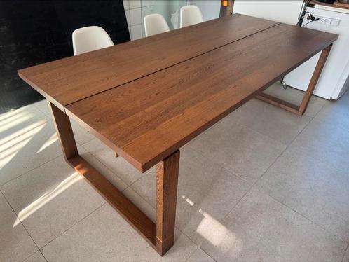 Mooie grote eiken-houten tafel 220 x 100 cm ikea Morbylanga, Huis en Inrichting, Tafels | Eettafels, Gebruikt, 50 tot 100 cm, 200 cm of meer